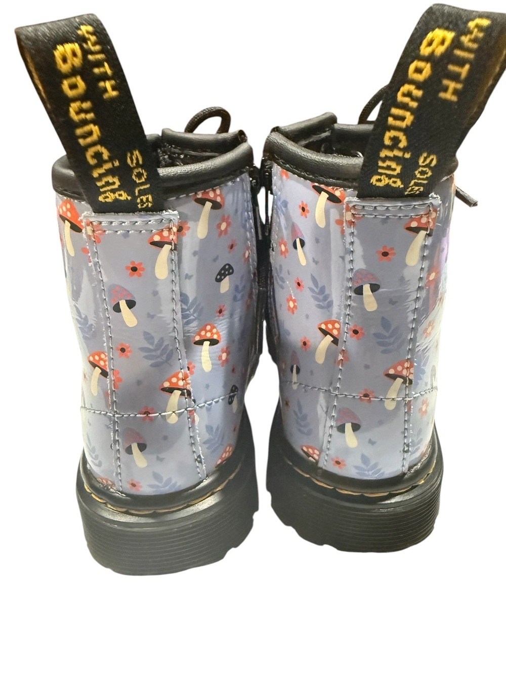 Dr Martens Toddler mushroom print side zip boots lavender floral size 9 -1460T - Picture 2 of 7